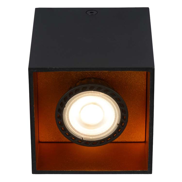 Plafondlamp - zwart/rood - vierkant - GU10 - 50W