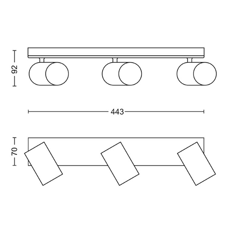 Spot en applique Blanc 3x5,5W