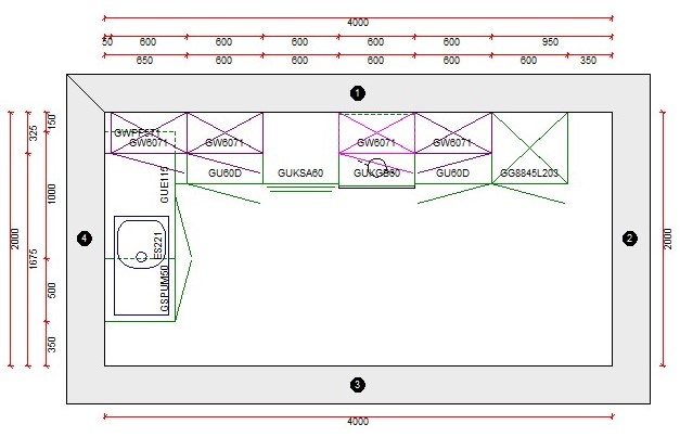 Cuisine d'angle Premium 16B aspect bois 365x165cm - pré-montée - avec appareils - plaque de cuisson vitrocéramique et hotte murale en inox