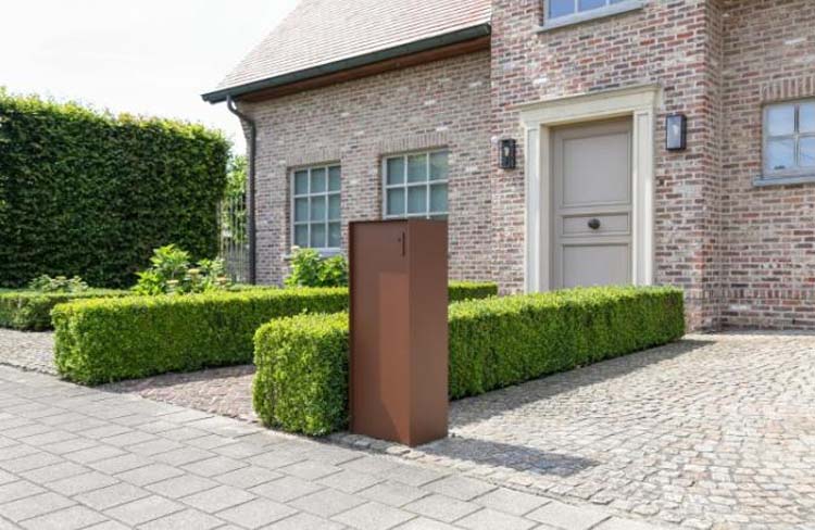 Boîte à colis ONZO (eSafe) Dropbox aspect acier corten small back