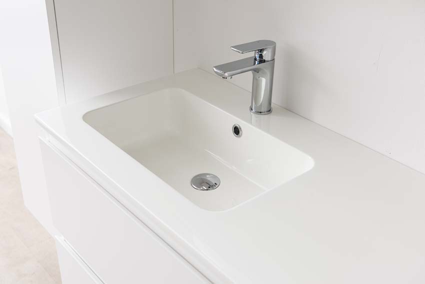 Badkamermeubel Tibo wit met enkele wastafel glanzend wit 120cm