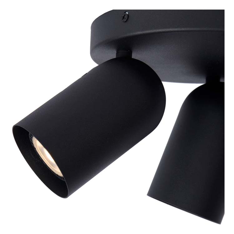 Lucide PUNCH - Spot plafond - Ø 21 cm - 3xGU10 - Noir