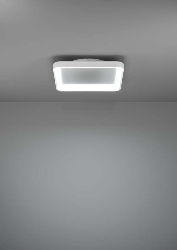 Plafonnier - Blanc - 35x35cm - Dimmable - LED - 1x18W - 2700-6500K - télécommande
