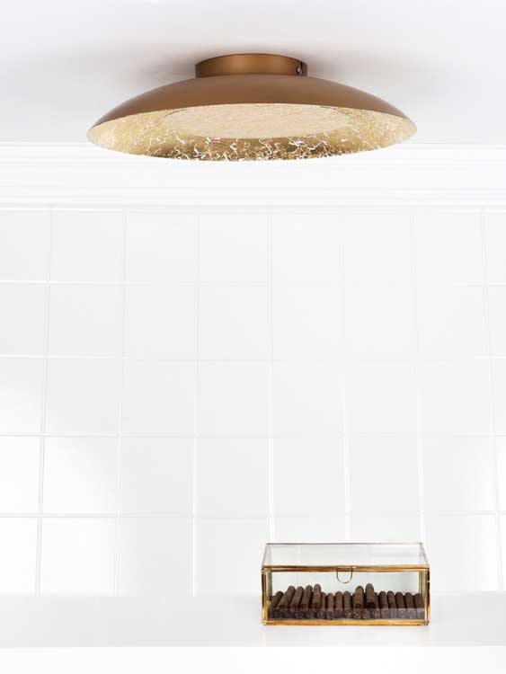 Lucide FOSKAL - Plafonnière - Ø 34,5 cm - LED - 1x12W 2700K - Messing