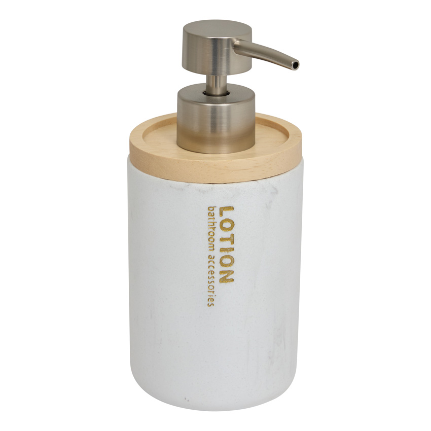 Distributeur de savon Eliza polyrésine blanc 7,7x7,7x17,4cm