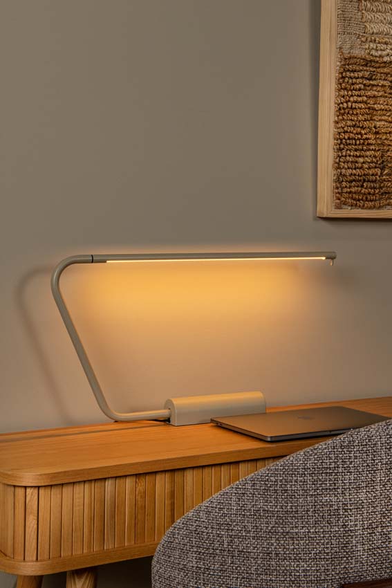 Lucide MADISON - Bureaulamp - LED Dim to warm - 1x6,5W 2600K/2800K - Taupe