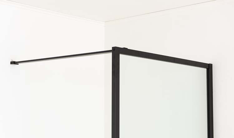 Paroi de douche Umi profile noire 90x200cm avec barre