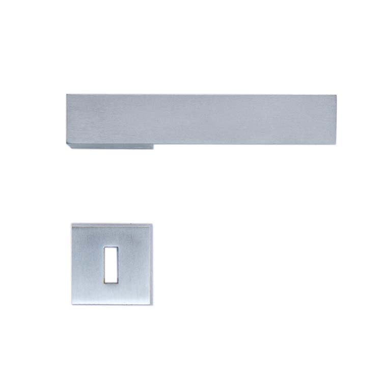 Poignée de porte pro arezzo chrome brossé rosace barbe