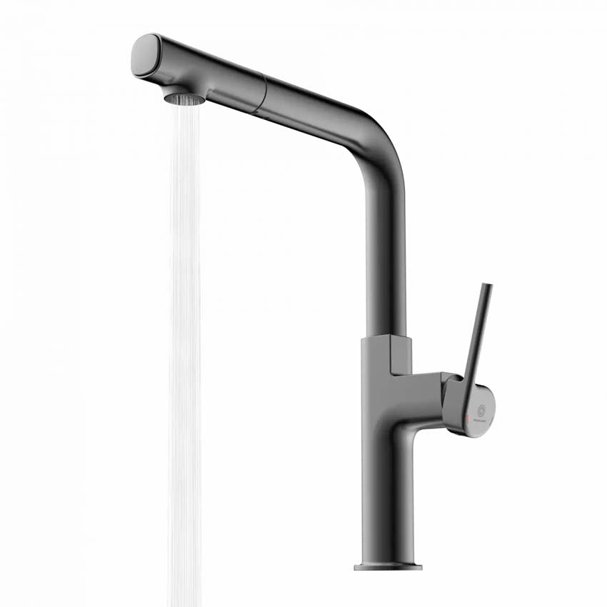 Robinet de cuisine Wasserwerk WK 11 graphite mat avec bec extractible