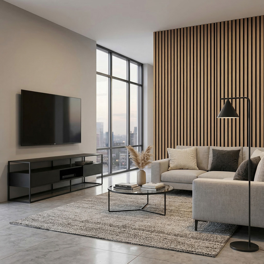 Wandpaneel Line Up slim 9x287x2800 mm  bruin eik