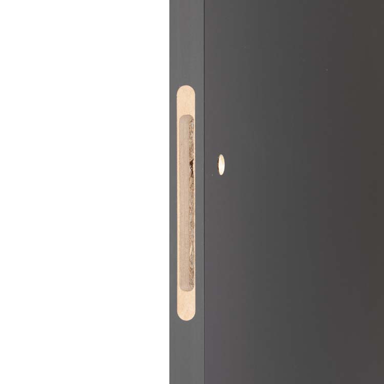 Porte intérieure complète Graphite 201,5x68cm avec âme en nid d'abeille réversible + ébrasement 16,5cm