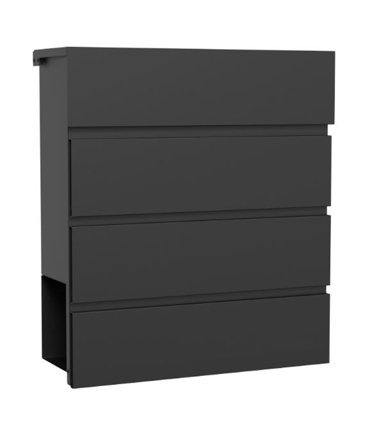 Boîte aux lettres Malika noire avec porte-journaux