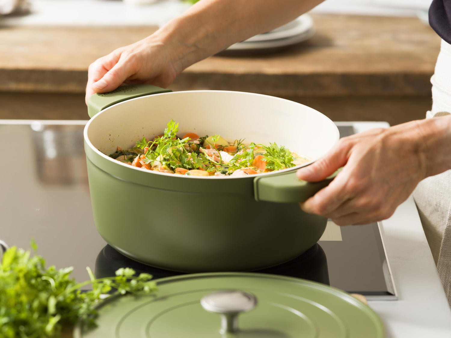 Stoofpot met deksel Dagelijkse Kost Proline matcha Ø26cm keramische antikleef