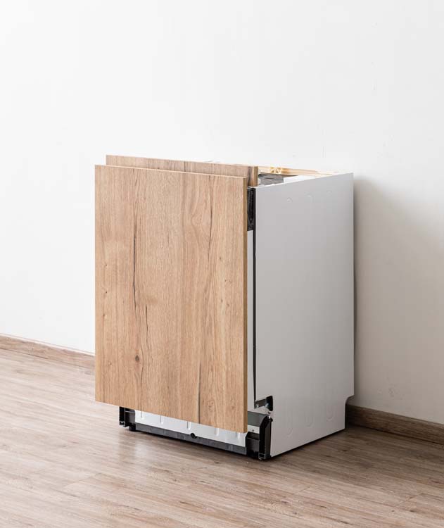 Armoire de cuisine Plenti avec panneau pour lave-vaisselle noir/aspect bois 59,6x74,4cm