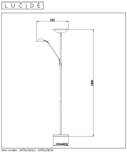 Staande lamp - zwart - H180 - LED - 3000K