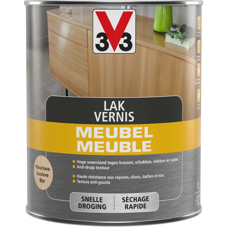 V33 laque pour meuble transparente mate 1l