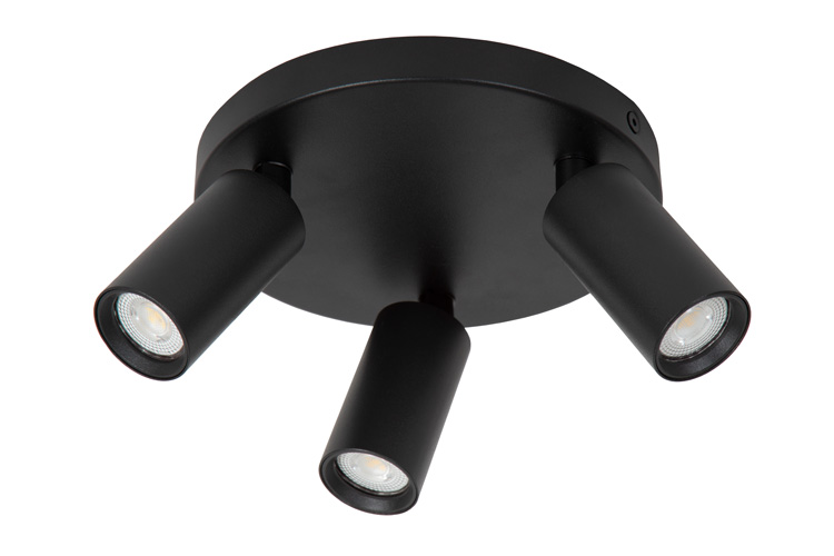 Spot plafond Zen - noir - Ø18cm - 3xGU10