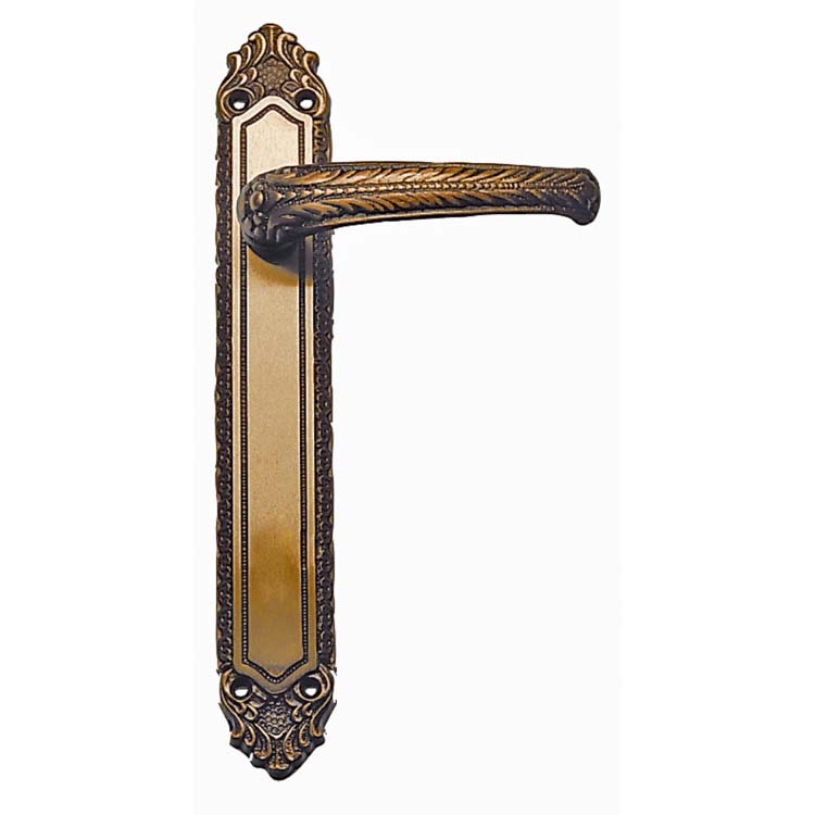 Poignée de porte urbino bronze sur bouclier sans cylindre