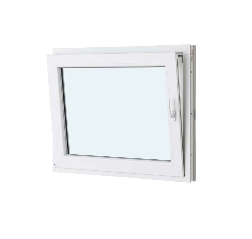 1-VL draaikiepraam pvc wit budget B800XH500 mm links 1-VL draaikiepraam pvc wit budget B800XH500 mm links