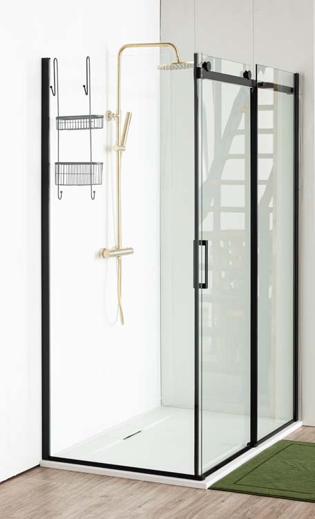 Doucheschuifdeur Uno zwart 137-140x200cm