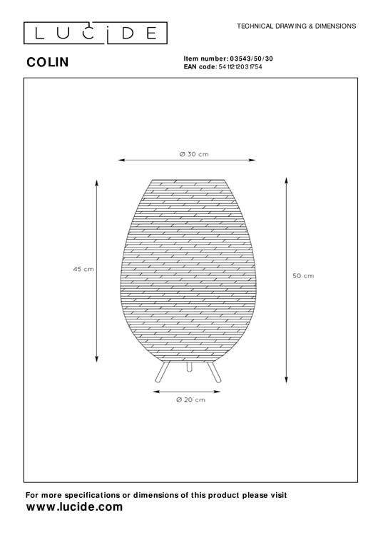 Tafellamp - Ø 30 cm - 1xG9 - Zwart