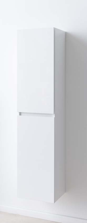 Armoire colonne Tibo/Tony blanc brillant suspendue 170x40x35cm