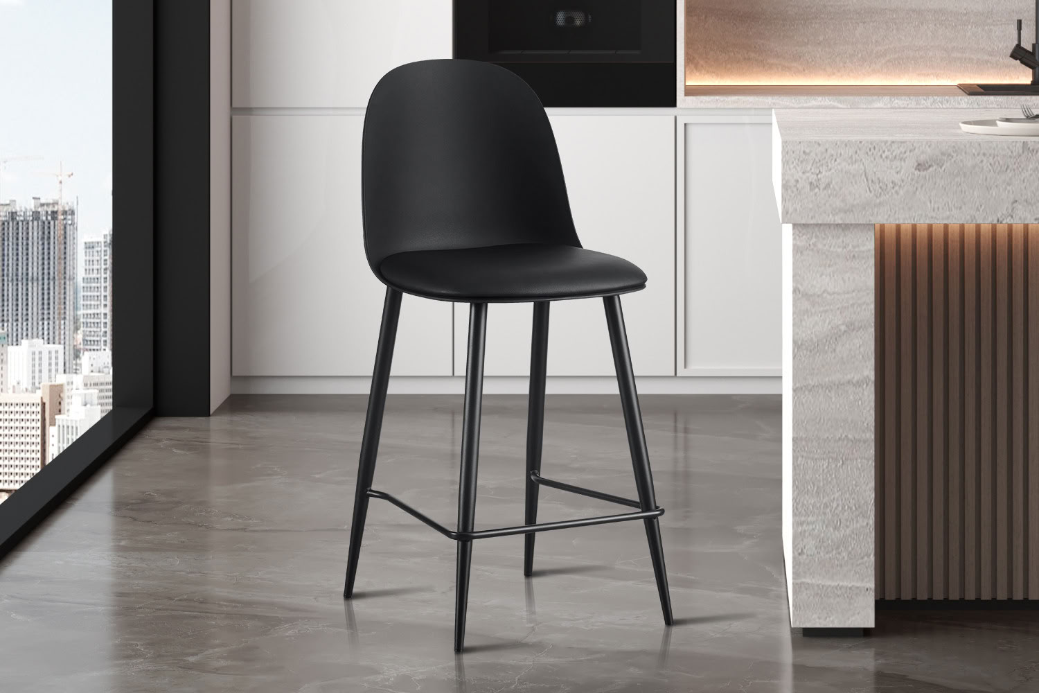 Chaise de bar Renilde noire