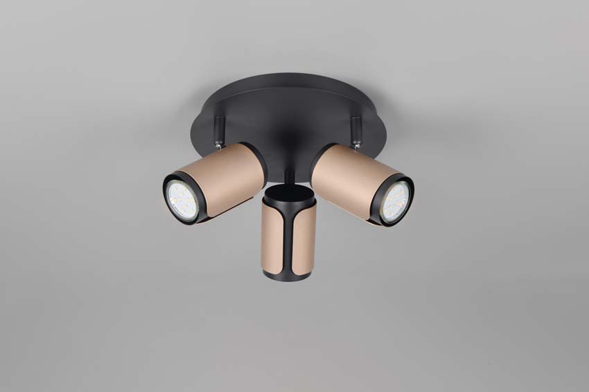 Spot en saillie - Brun café - Ø30cm - Dimmable - GU10 - 3x10W