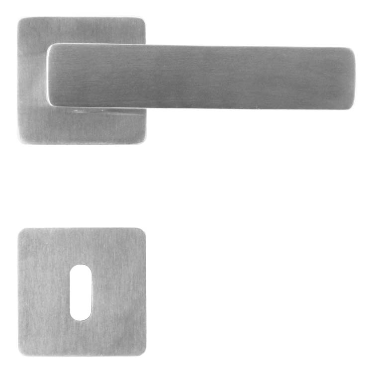 Poignée de porte pro rondine inox plus rosace barbe