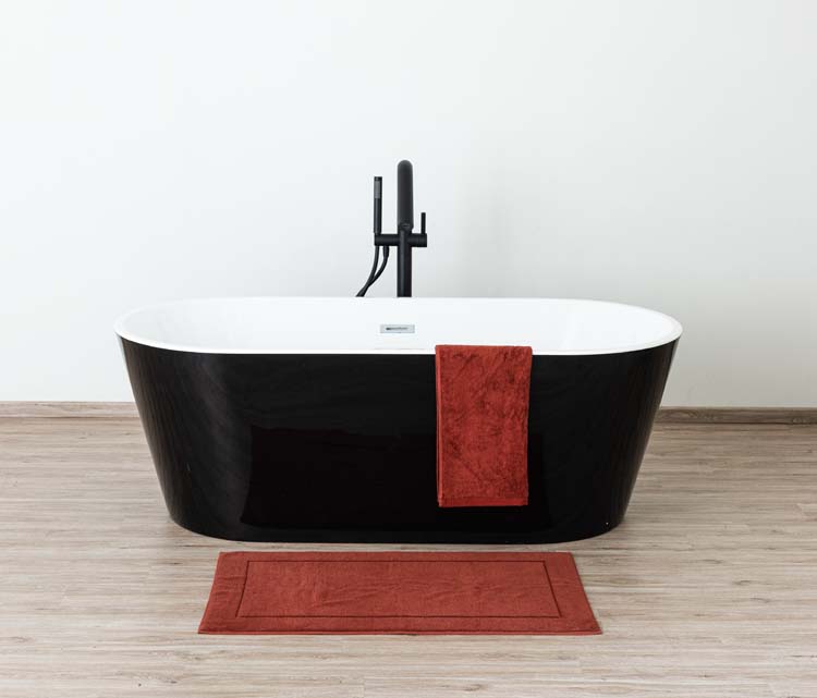 Baignoire îlot Belle noir/blanc 170x80cm