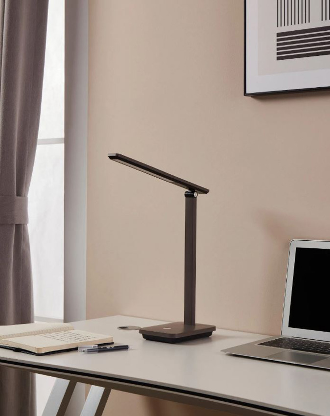 Lampe de table - noir/cappuccino - 33x3,5x35cm - dimmable - LED - 1x3,6W - 3000-6500K - batterie + USB