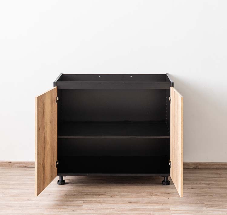 Keukenkast Plenti onderkast zwart/houtlook 100x78cm