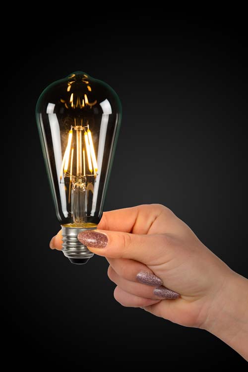 Ampoule LED - ST64 Classe A - E27 - transparent - Ø6,4cm - LED 7W - 1480lm - 2700K - 1 pièce