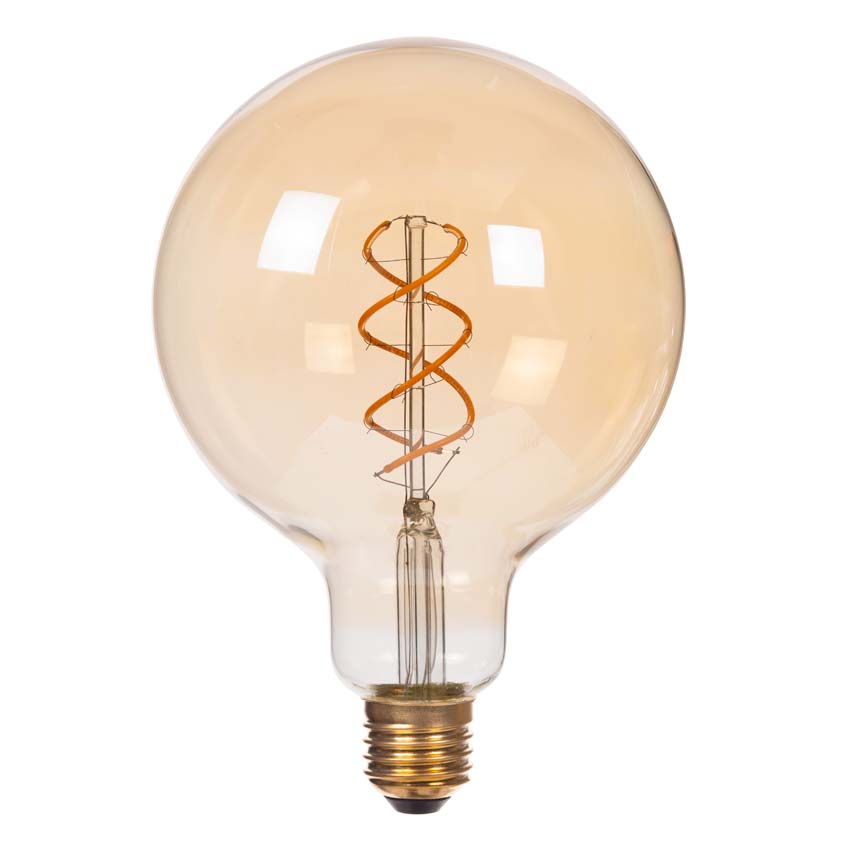 Lucide ST64 - Ampoule filament - Ø6,4cm - LED 3 niveaux dimmable (Mémoire) - E27 - 1x4,9W 2200K - Ambré