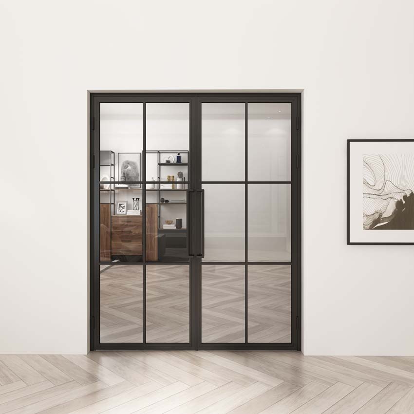 Dubbele stalen binnendeur Tara 6W 204x176cm rechts