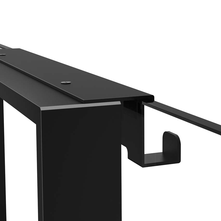 Etagère de douche noir mat 50x50x6,5cm avec 4 crochets