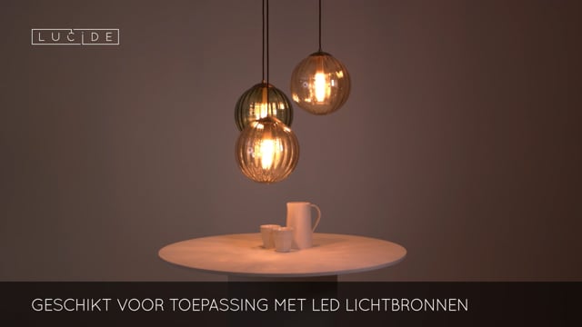 Lucide MONSARAZ - Suspension - Ø 35 cm - 3xE27 - Vert