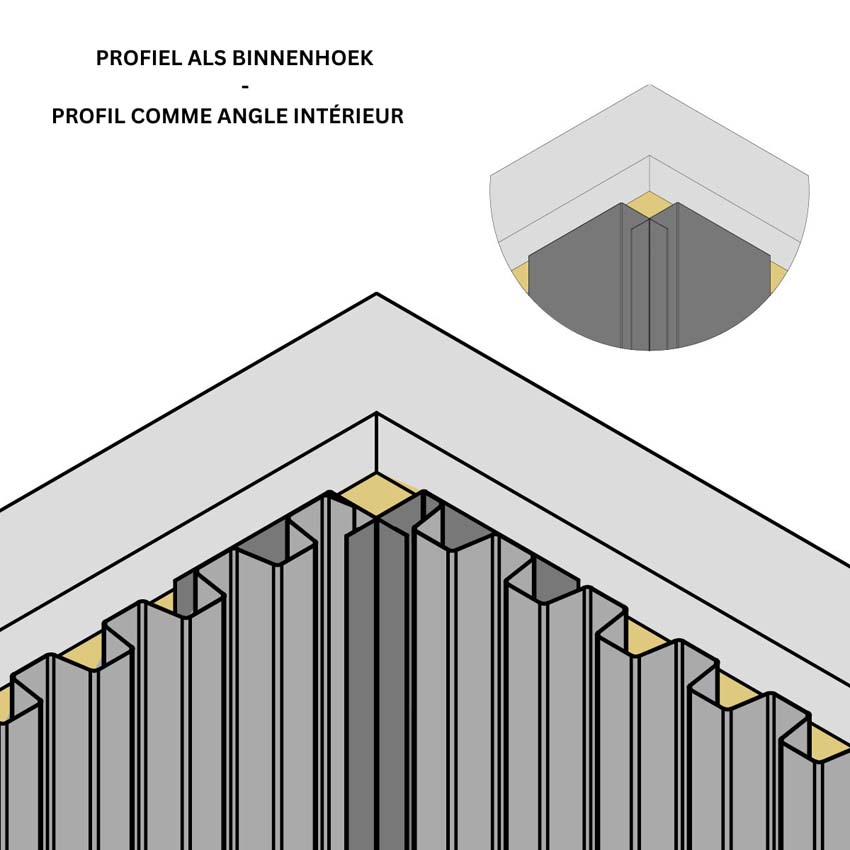 Profil-U pour Line up outdoor metal anthracite Profil-U pour Line up outdoor metal anthracite