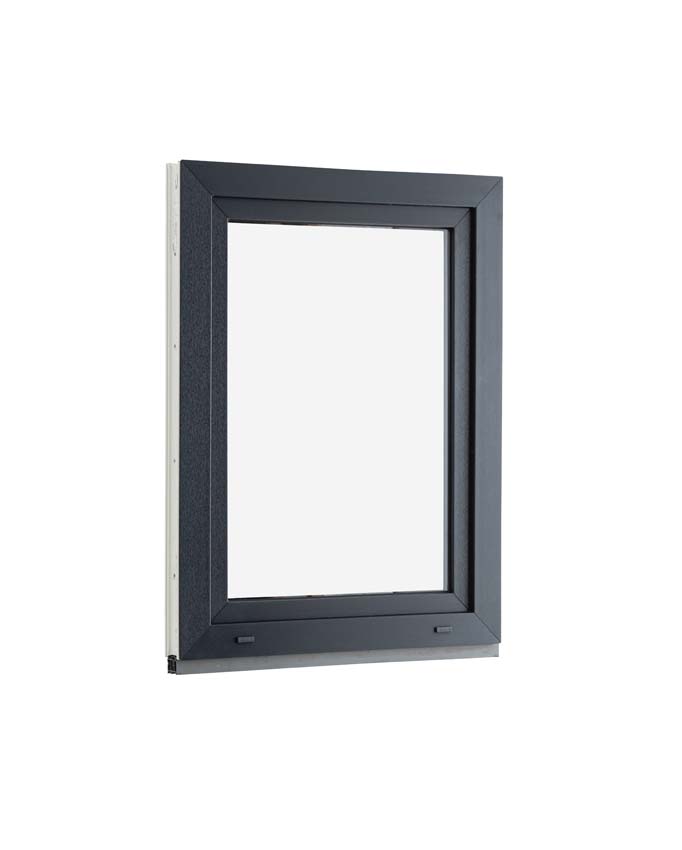 1-VL draaikiepraam pvc Deceuninck Elegant antra/wit B750xH1000 mm R