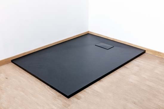 Douchebak Moby SMC mat zwart leisteenlook 120x90cm