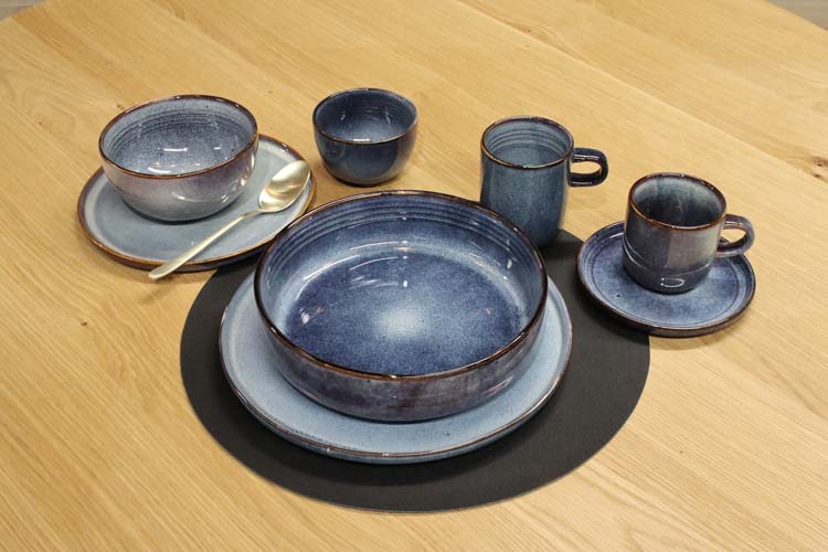 Diep bord Duna blauw 22x6 cm