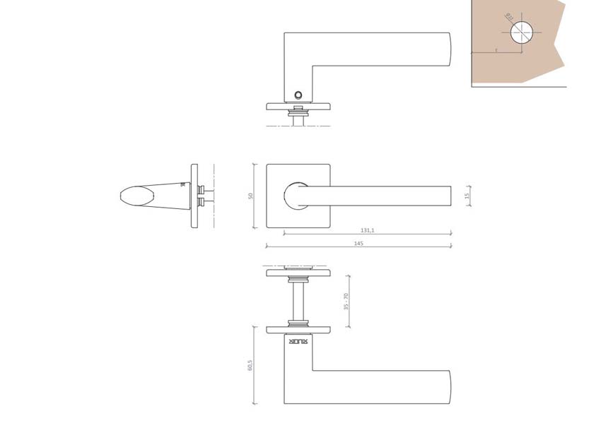 Deurkruk Xinnix 004 aluminium geanodiseerd zwart complete set incl. rosas