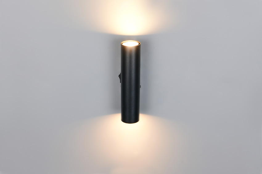 Wandlamp - mat zwart - 4x18cm - 2xGU10 - 2x5W - excl. lichtbron