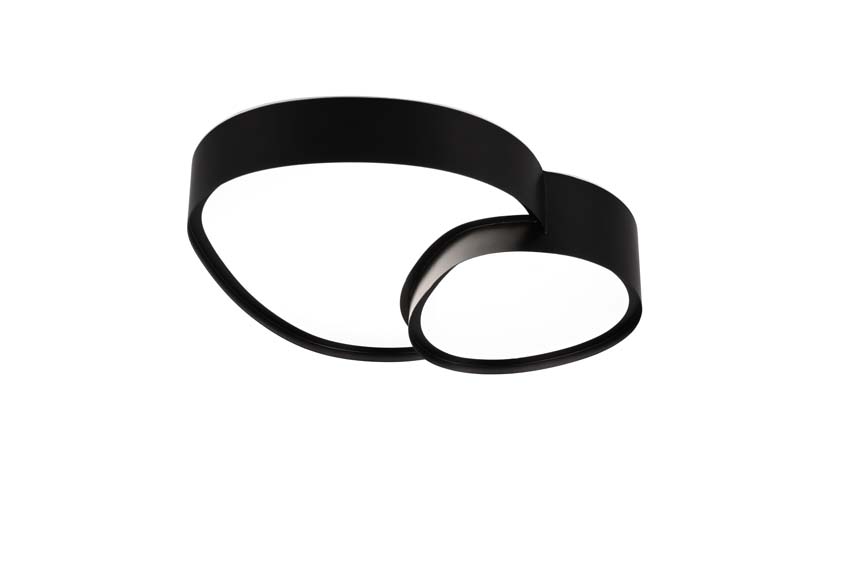 Plafonnier - noir - 43,5x36x11,5cm - dimmable - LED - 1x21W - 2700-6500K