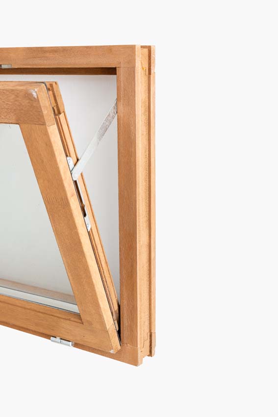 Fenêtre à soufflet Trae bois Meranti 55mm naturel L1500xH500mm