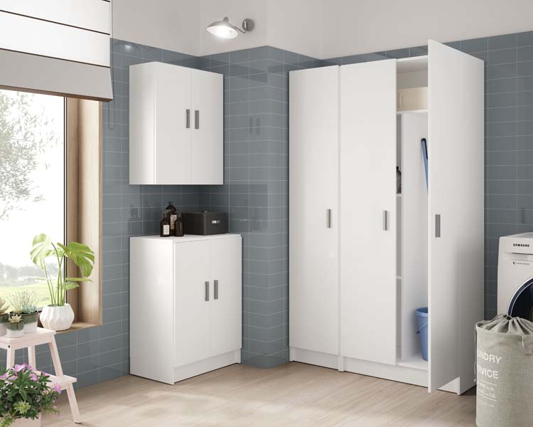 Armoire de rangement Finn haute simple blanc 730 x 370 x 1800 mm
