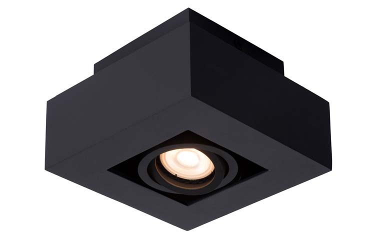 Plafonnier - noir - LED dimmable - GU10 - 5W - 2200/3000K