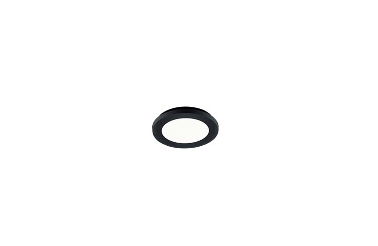 Plafonnier kunststof zwart IP44 incl. 9W LED/ 3000K/ 1000Lm D17cm