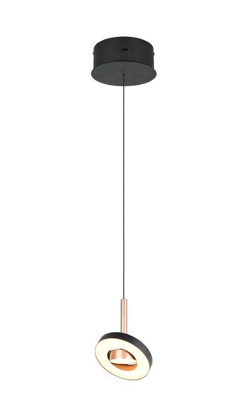 Suspension Easy Lift - Noir/or - Ø10xH150cm - Dimmable - LED - 1x8W - 2300-4000K