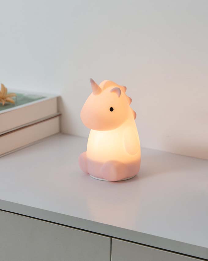 Lampe de table Licorne - Rose - H15cm - Non dimmable - LED - 1x5W - RGB/3000K - USB